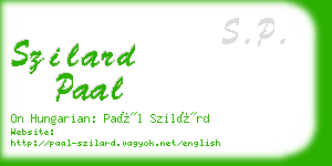 szilard paal business card